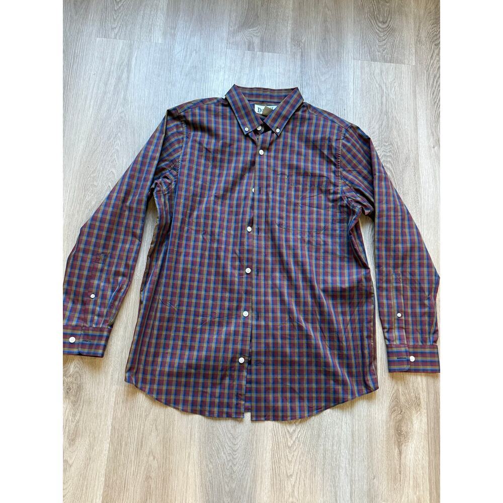 Duluth Men's Collar Dress shirt, size Large, 100% cotton, plaid, button up